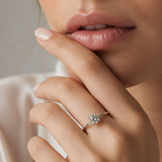 Solitaire Diamond Ring in White Gold