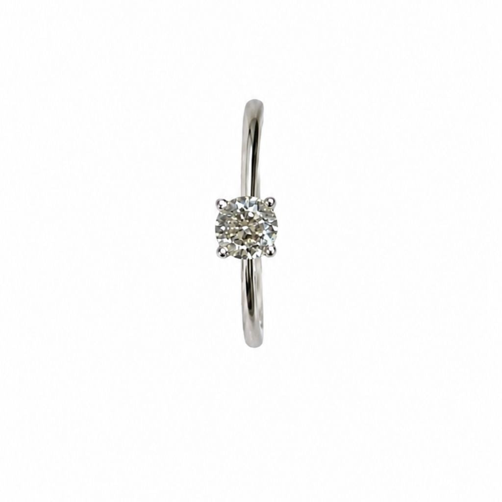 Solitaire Diamond Ring in White Gold