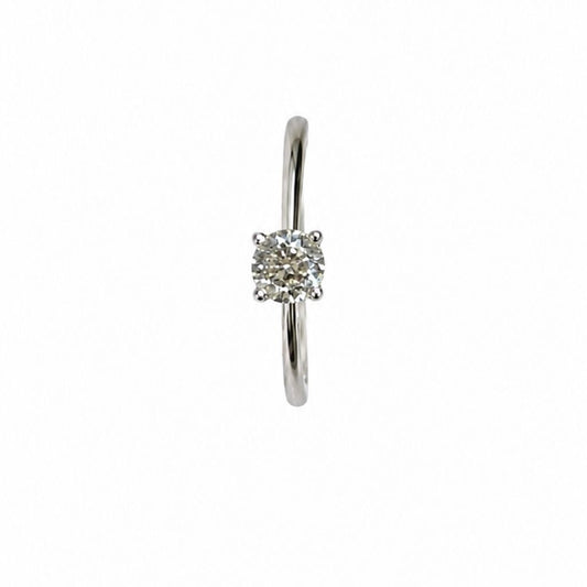 Solitaire Diamond Ring in White Gold