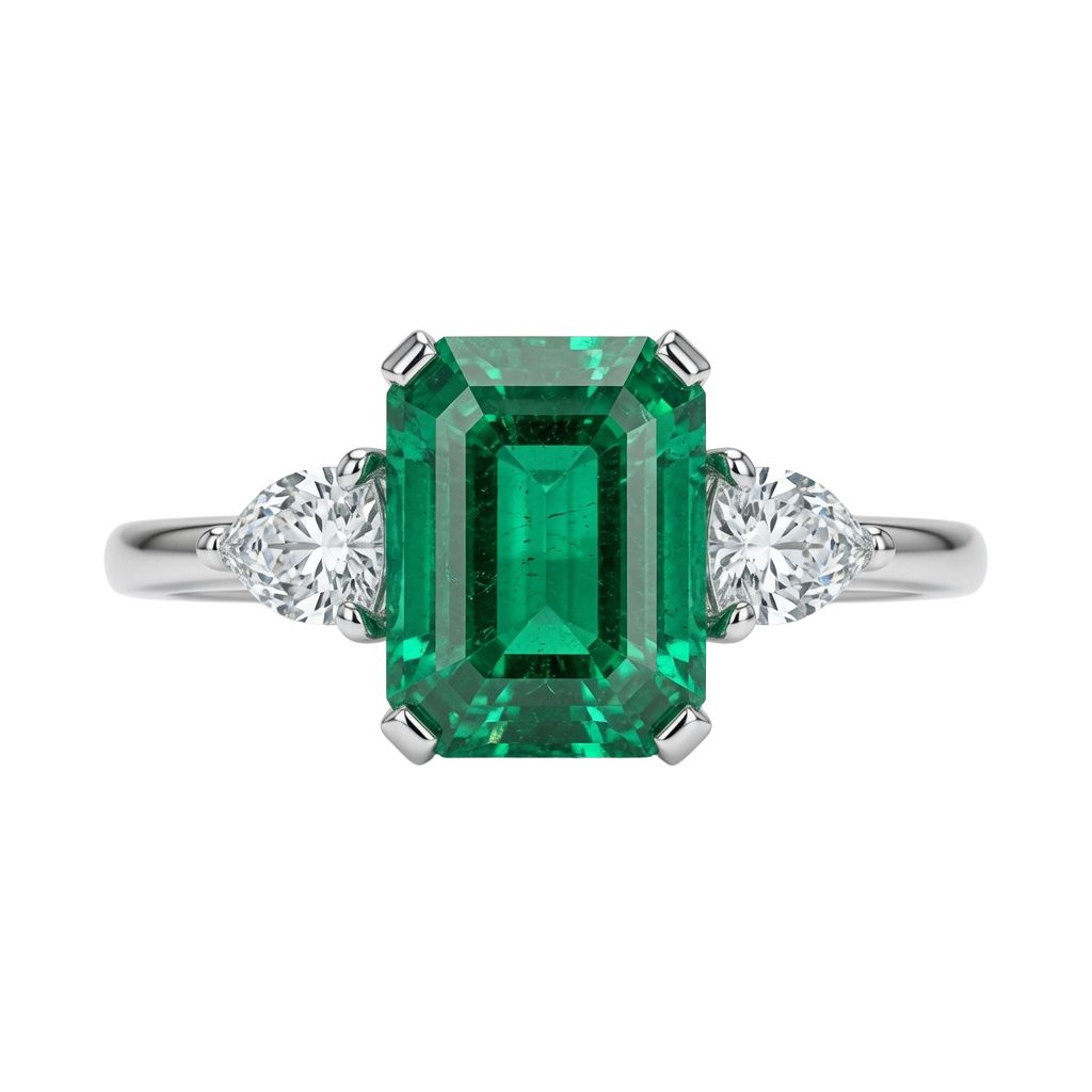 Emerald Trilogy Diamond Ring