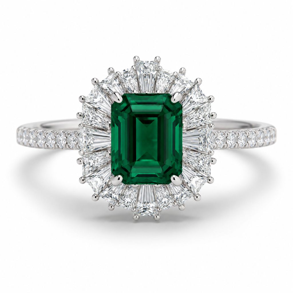 Emerald Halo Women’s Ring