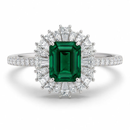 Emerald Halo Women’s Ring