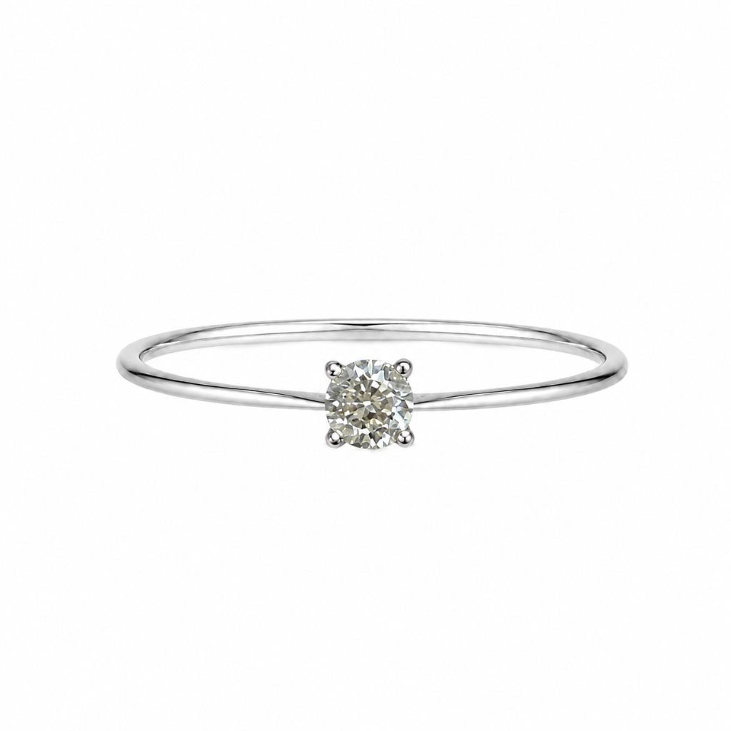 Solitaire Diamond Ring in White Gold