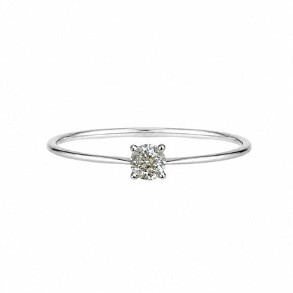 Solitaire Diamond Ring in White Gold