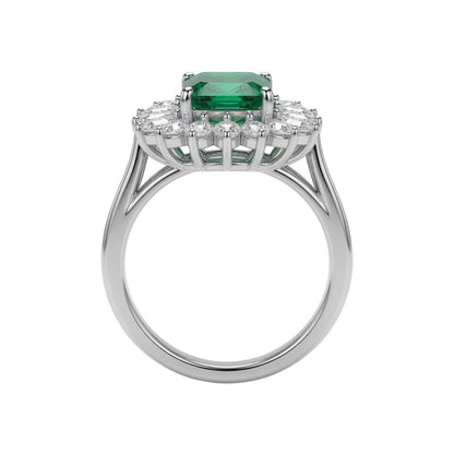 Royal Emerald Halo Diamond Ring