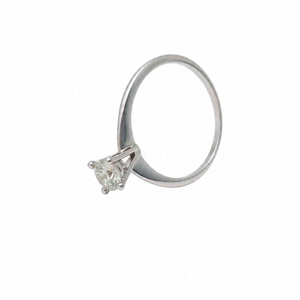 Solitaire Diamond Ring in White Gold