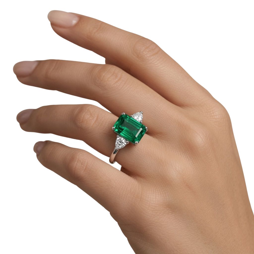 Emerald Trilogy Diamond Ring