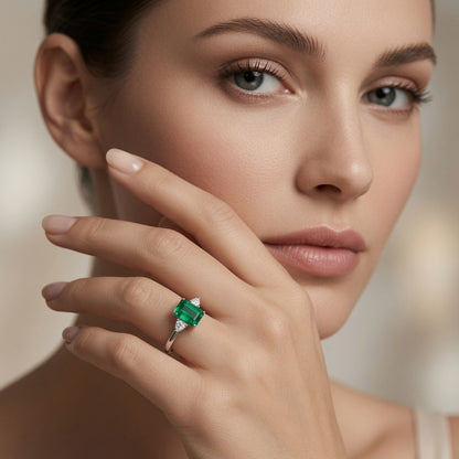 Emerald Trilogy Diamond Ring