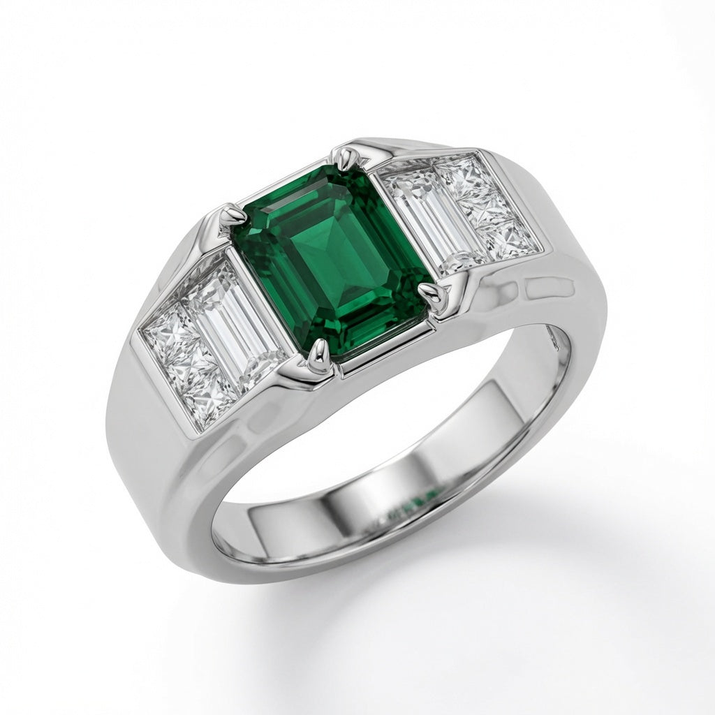 Emerald Men’s Statement Ring