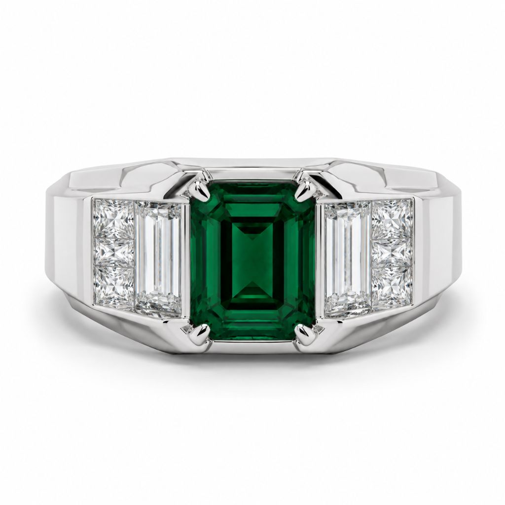 Emerald Men’s Statement Ring